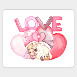Love Gnomes Hearts Magnet